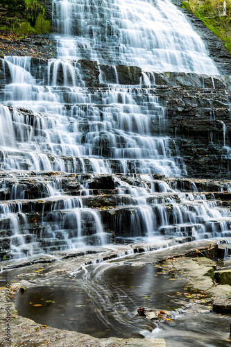Scenic Cascading Waterfalls in Southern Ontario Autumn