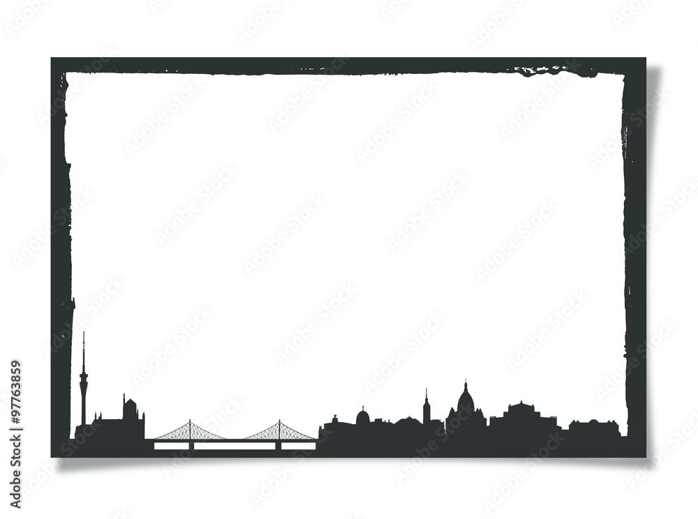 Grunge Photo Frame With Silhouette of Dresden Grunge Photo Frame With Silhouette of Dresden