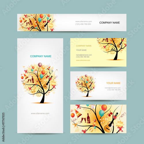 Business cards design, holiday tree