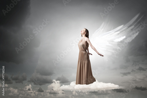 Angel girl flying high