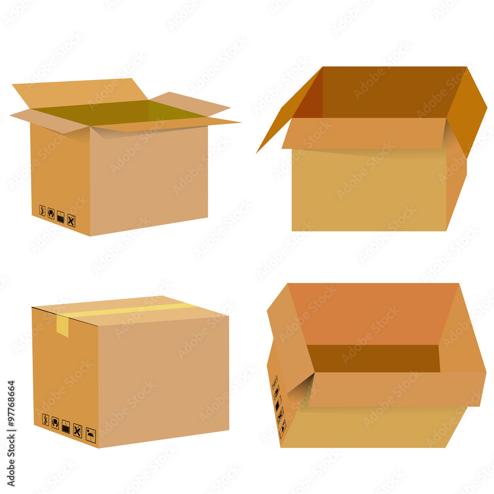 Fototapeta premium Blank Empty Box isolated on white 