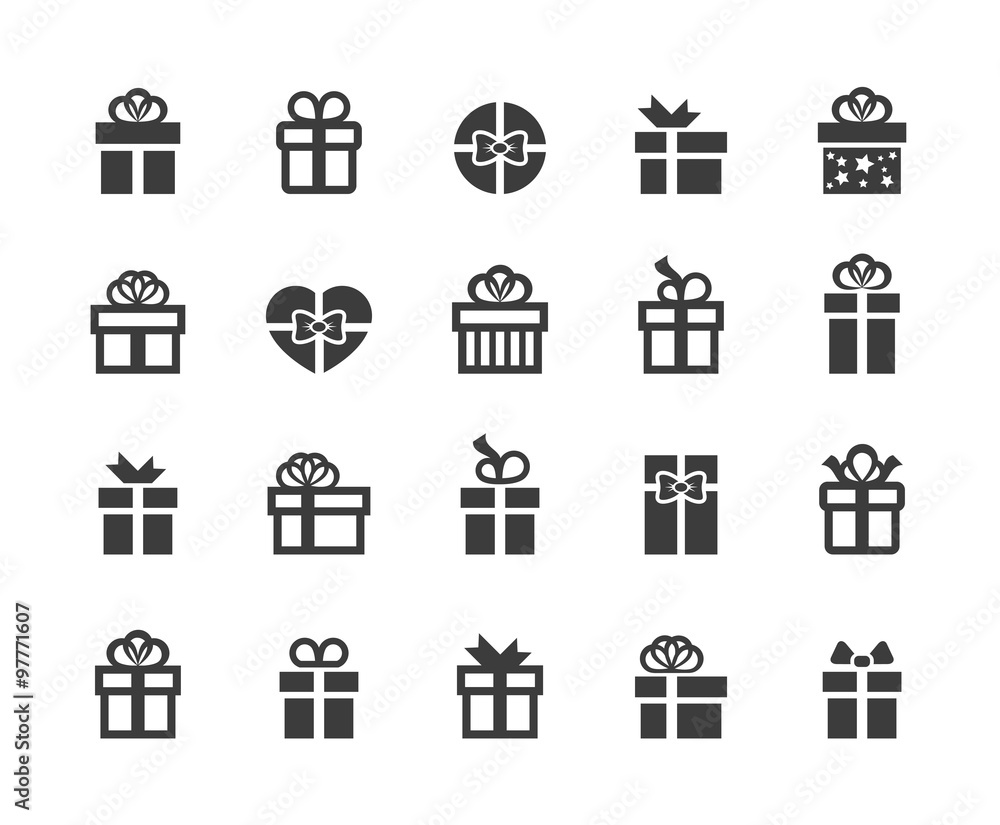 Gift box icons.