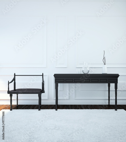 Image of the interior with furniture done in the Gothic style. 3d illustration photo