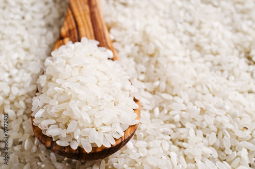 Raw white rice.