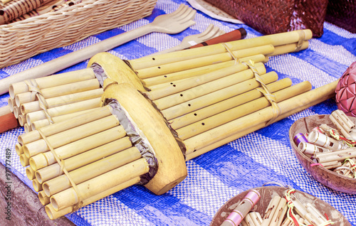 Khene, Thai musical instruments, Khene is a mouth organ of thai origin whose  photo