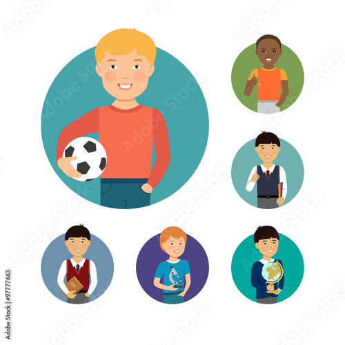 Schoolboys characters set 2
