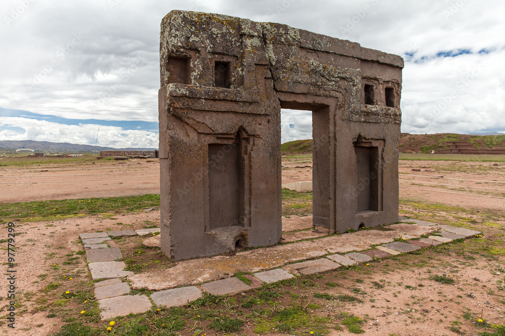 Porta del Sole, tempio di Kalasasaya, Tiwanaku, Bolivia