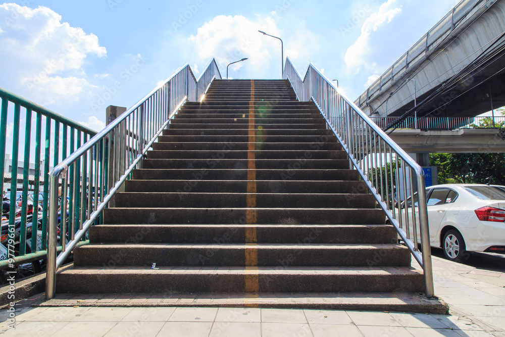 Obraz premium Stairs of the overpass in the city