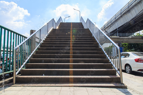 Stairs of the overpass in the city