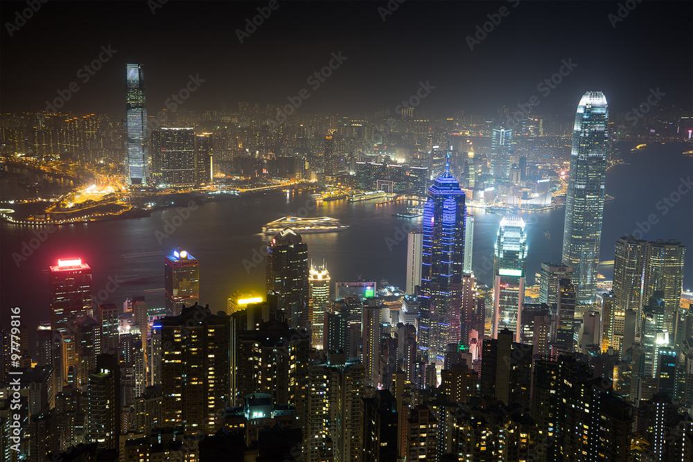Nightview from Victoria Peak in Hong Kong (香港 ビクトリアピーク夜景) 