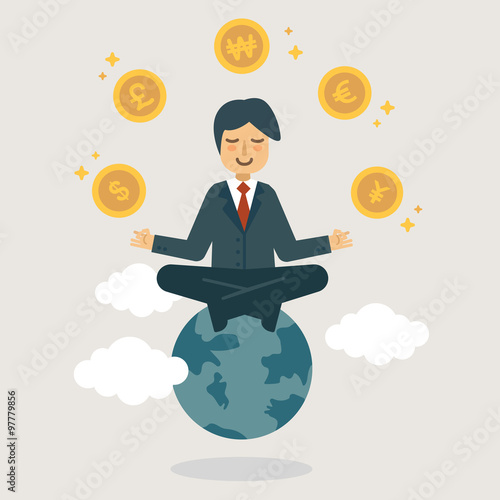 Money Guru, professional investor. Investment concept illustration