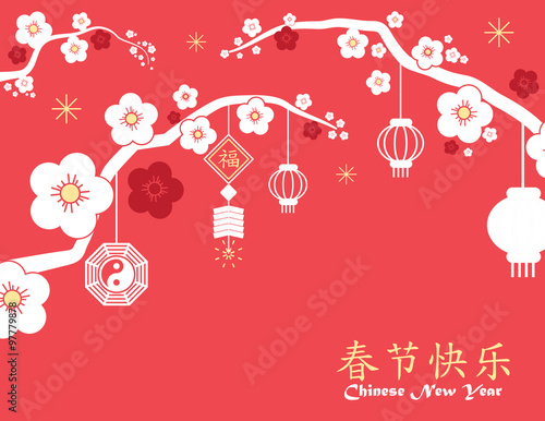 Chinese New Year background,red card print ,vector