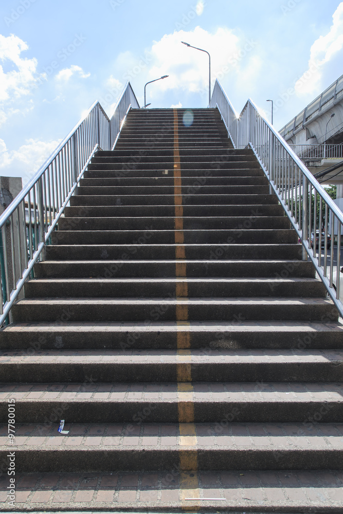 Stairs of the overpass in the city Stairs of the overpass in the city