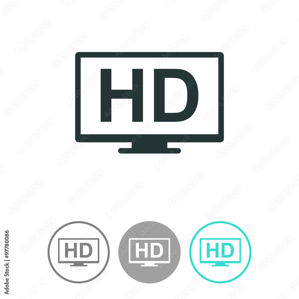 HD widescreen TV vector icon. HD widescreen TV vector icon.