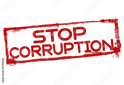 Stop corruption grunge rubber stamp on white background, vector illustration