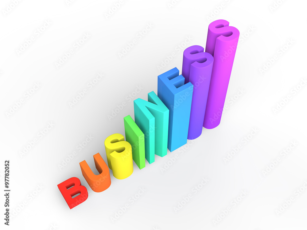 3D Business rising graph progress concept 3D Business rising graph progress concept