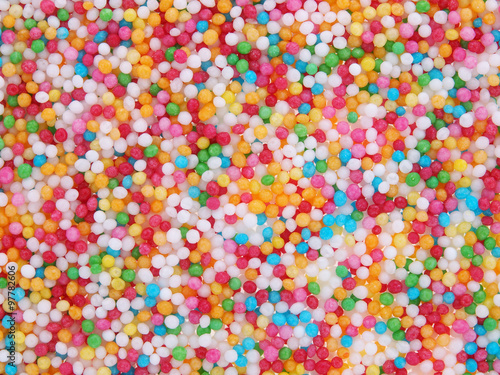 Tiny coloured decorative candies