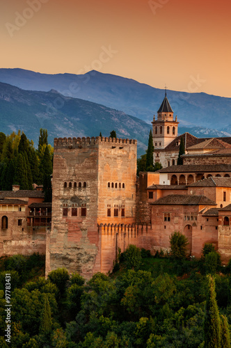 Alhambra Palace in Granada, Spain photo