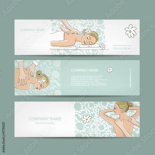 Banners design, women in spa saloon