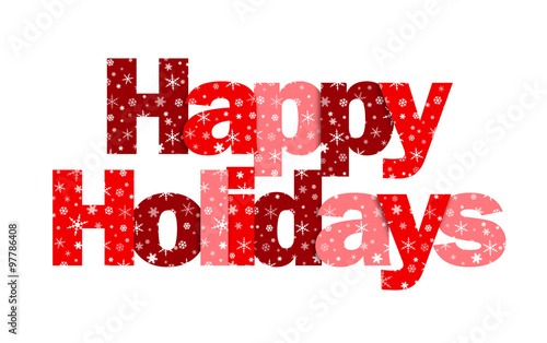 HAPPY HOLIDAYS card with snowflake vector letters