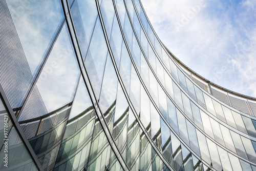 Modern glass round shaped office building