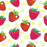 Strawberry-Raspberry seamless pattern