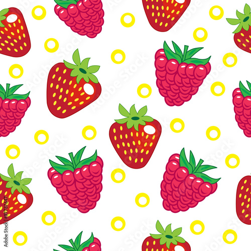 Strawberry-Raspberry seamless pattern