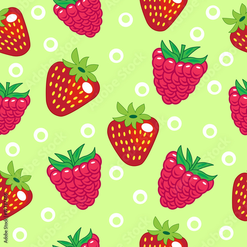 Strawberry-Raspberry seamless pattern