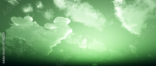 Obraz na plátne lovely heart in green sky daylight 3d illustration