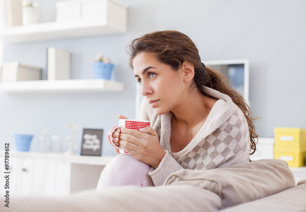 Sick Woman, Flu Woman. Caught Cold.shallow depth of field Sick Woman, Flu Woman. Caught Cold.shallow depth of field