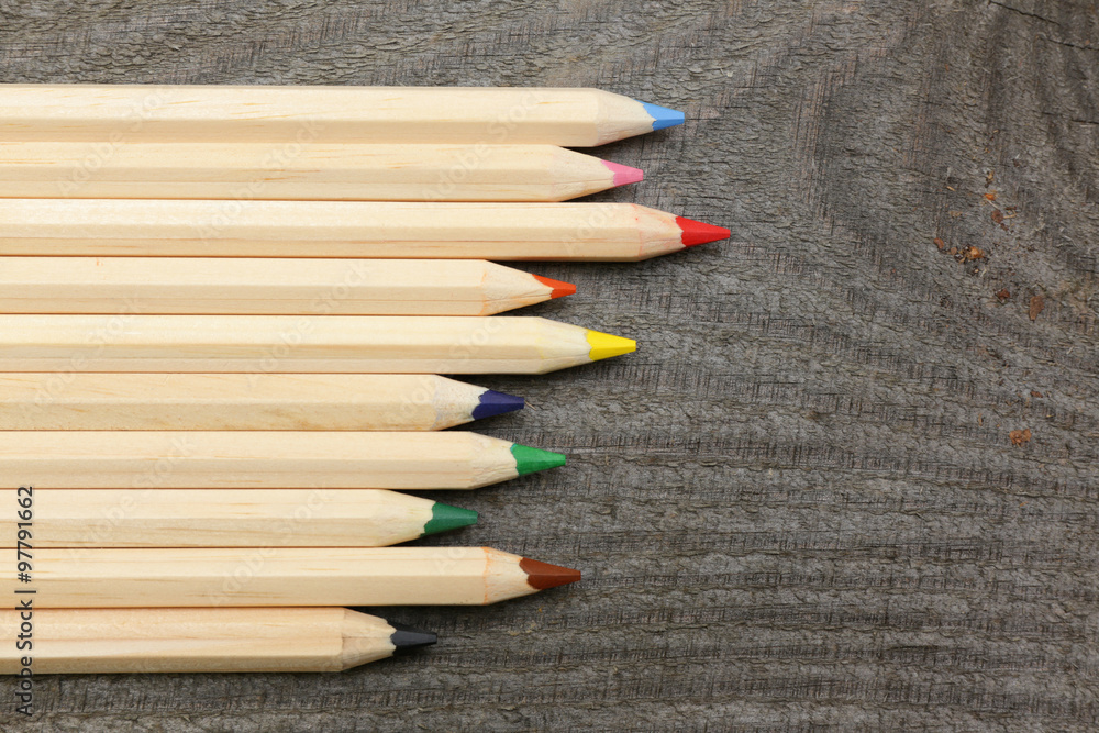 Fototapeta premium colored wooden pencils