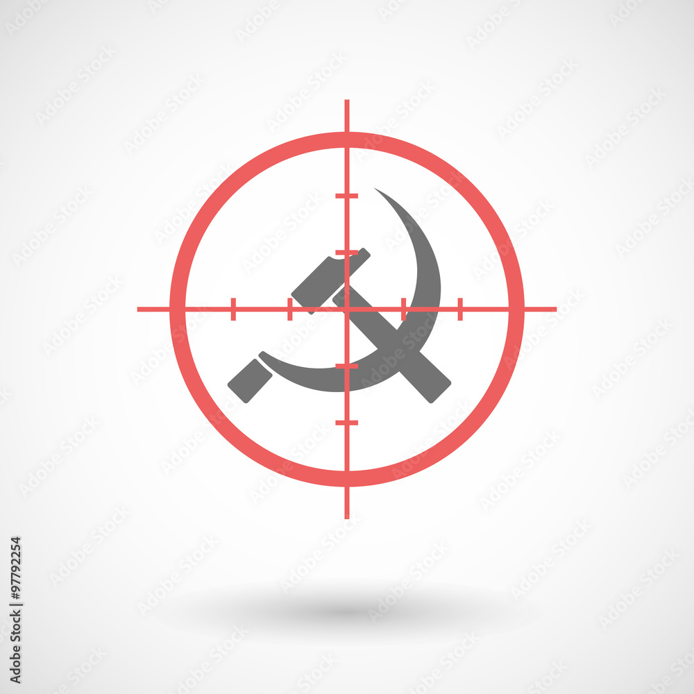 Red crosshair icon targeting the communist symbol Red crosshair icon targeting the communist symbol