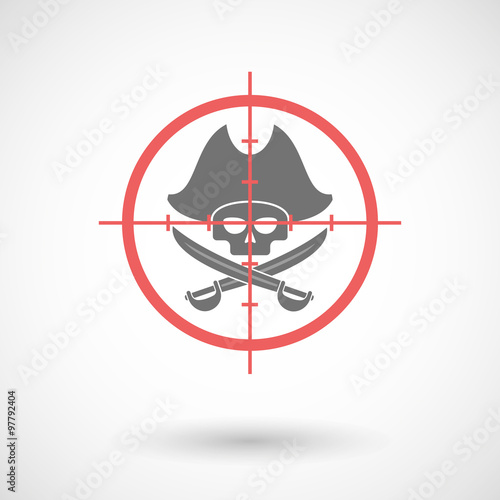 Red crosshair icon targeting a pirate skull