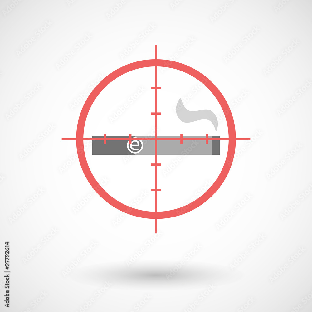 Red crosshair icon targeting an electronic cigarette Red crosshair icon targeting an electronic cigarette