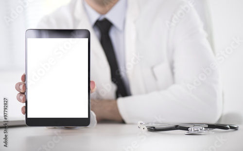 Doctor with digital tablet