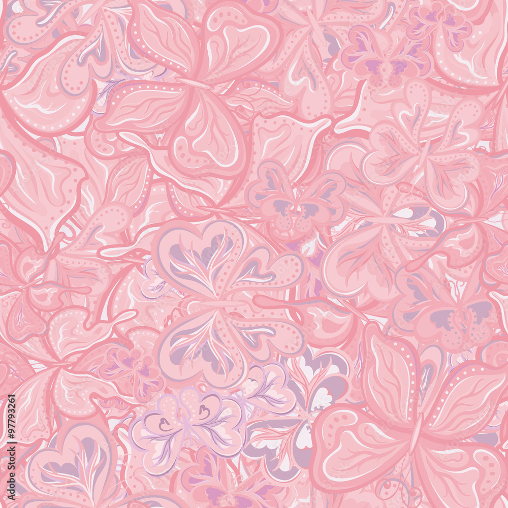 Seamless vector pattern with butterflies for textile, fabric or wallpaper Seamless vector pattern with butterflies for textile, fabric or wallpaper