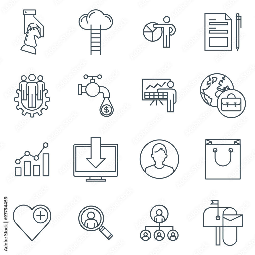 Fototapeta premium Business and marketing icon set