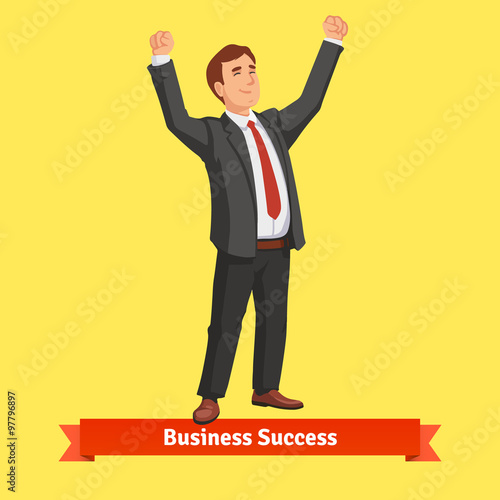 Businessman celebrating success or victory
