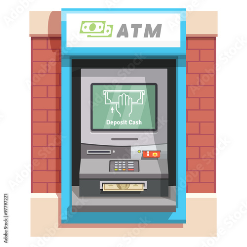 Street ATM teller machine with current operation