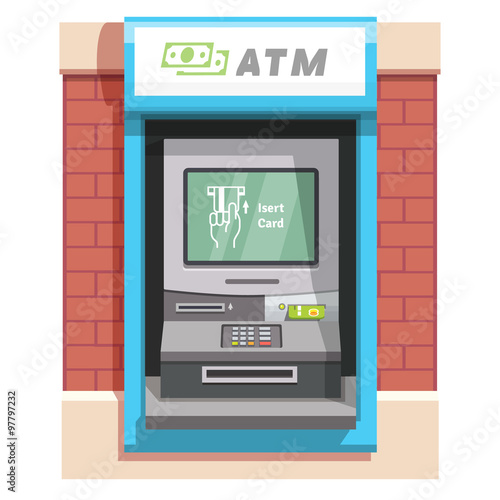 Street ATM teller machine with current operation