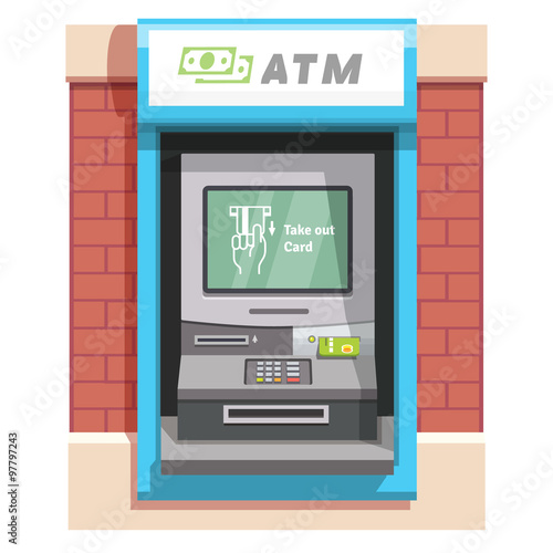 Street ATM teller machine with current operation