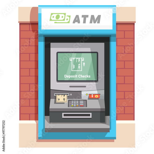 Street ATM teller machine with current operation