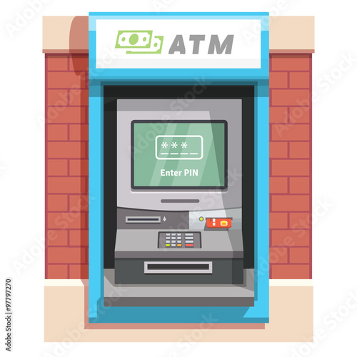 Street ATM teller machine with current operation