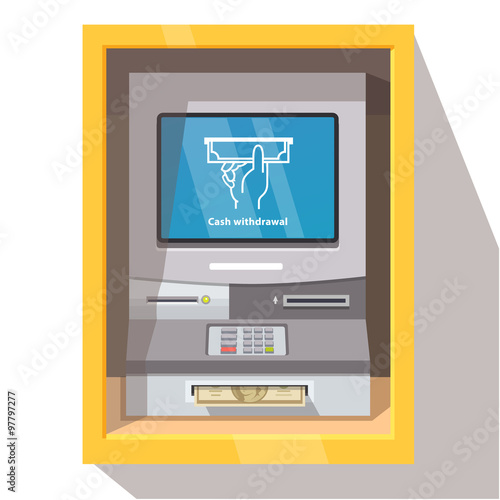 Street ATM teller machine with current operation