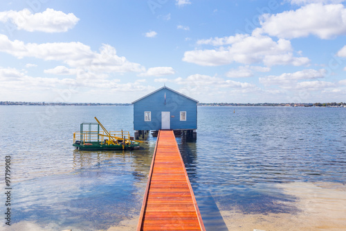 Blue Boat Shed on the Swan River