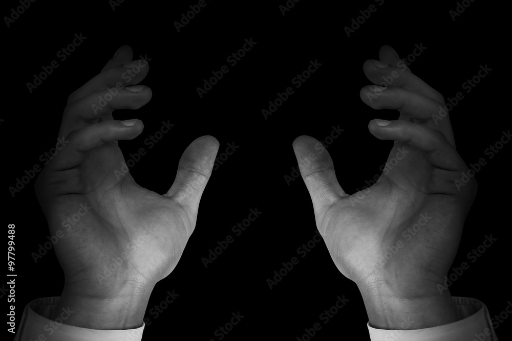 Fototapeta premium Composite image of hand presenting