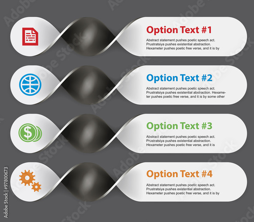 Set of infographics elements in the form of paper tapes for a va