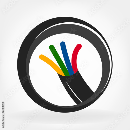Cable, wires, wiring logo