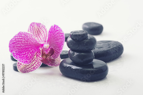 Spa Stones and Orchid