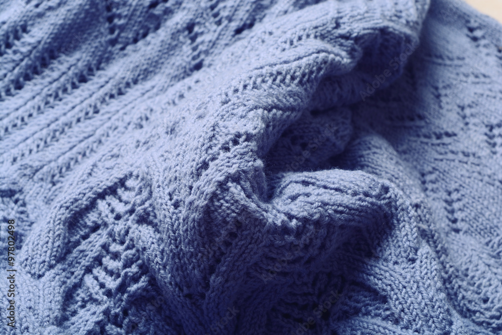 Naklejka premium Blue knitted woolen